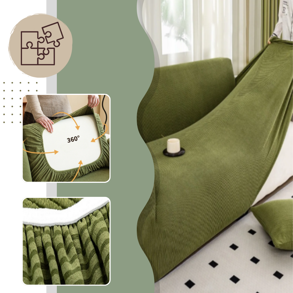 Wrinkle Free Corduroy Sofa Cover - Ozerty