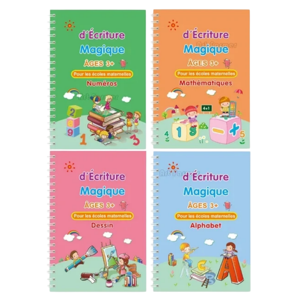 Write & Wipe Groove Practice Copybooks -French 4 Books - Ozerty