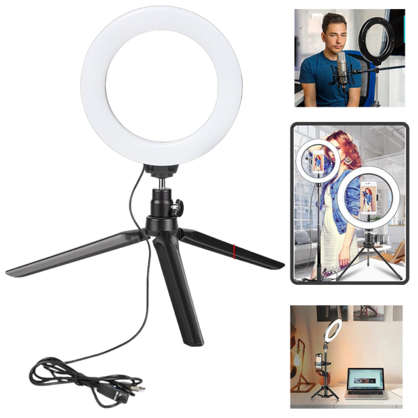16 cm LED Ring Light with Stand - Ozerty