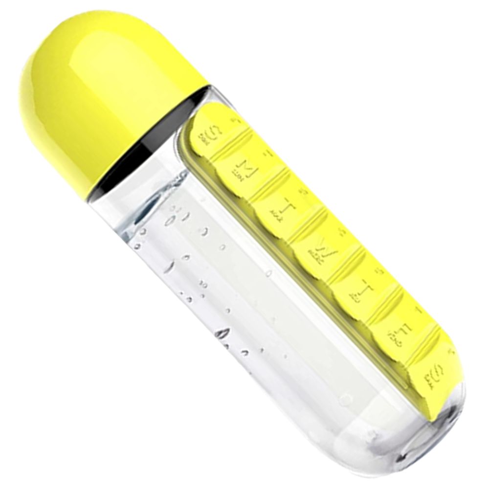 Plastic Water Bottle with Pill Box