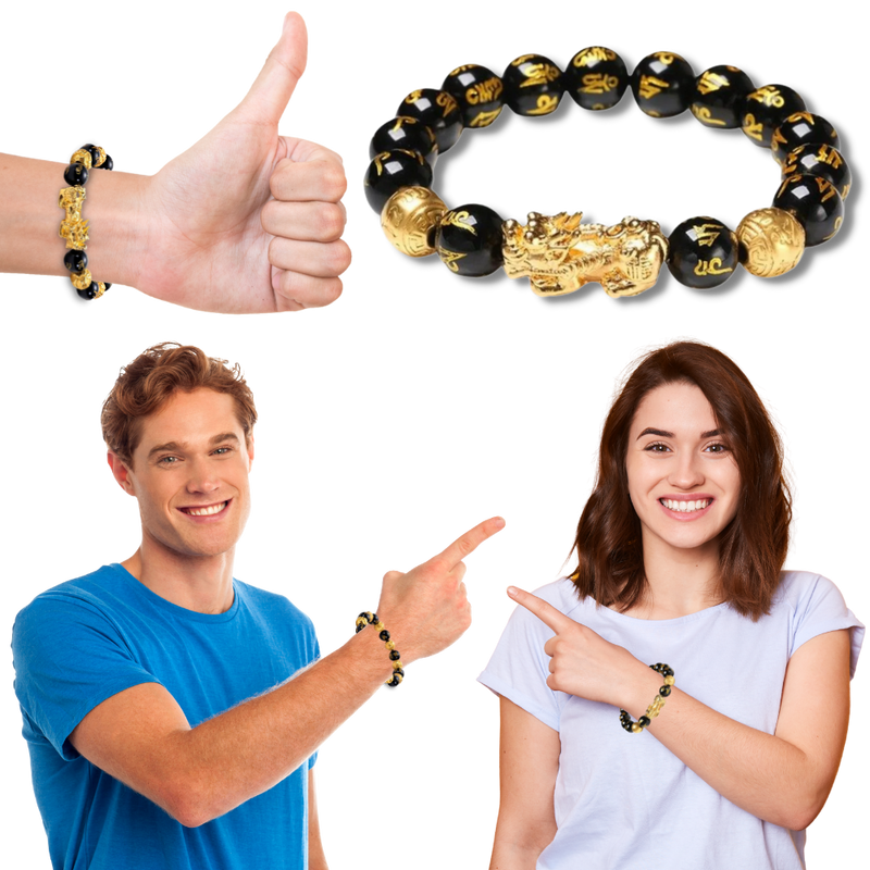 Black & Gold Obsidian Bracelet