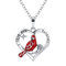 Cardinal Heart Pendant Necklace