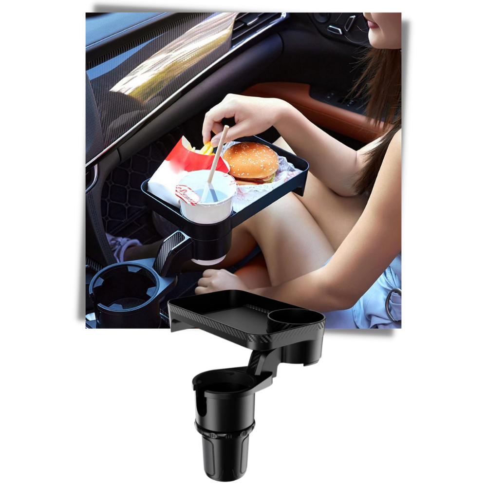 Car Cup Holder and Rotating Tray