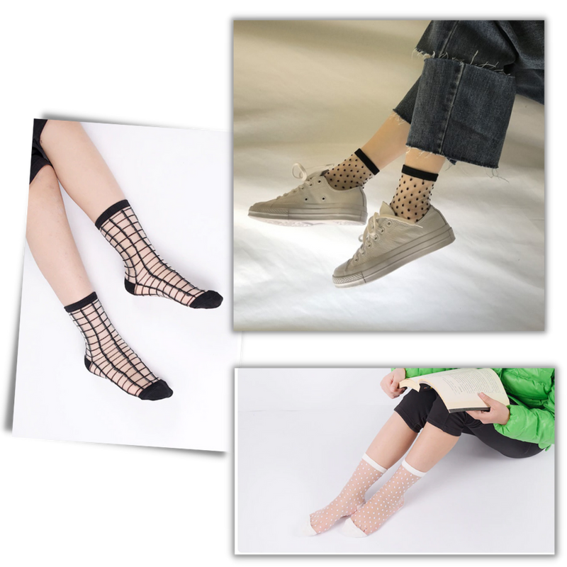 10 Pairs Transparent Fashion Socks for Women
