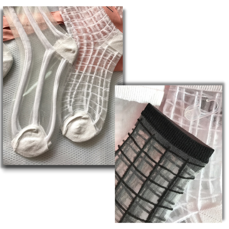 10 Pairs Transparent Fashion Socks for Women