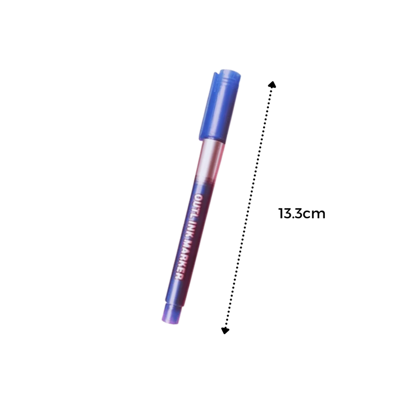 Set of 8 Double Line Marker Pens