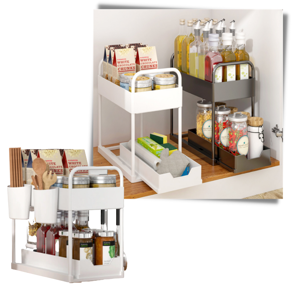 Double-Drawer Kitchen Spice Rack