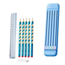 Hard Pencil Case with Pencils & Ruler