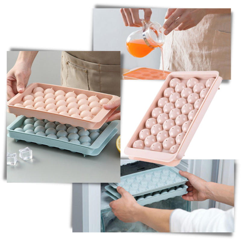 Round Ice Cube Mould Tray Set