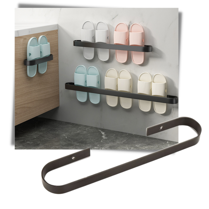 Aluminium Wall-Mounted Slipper Rack