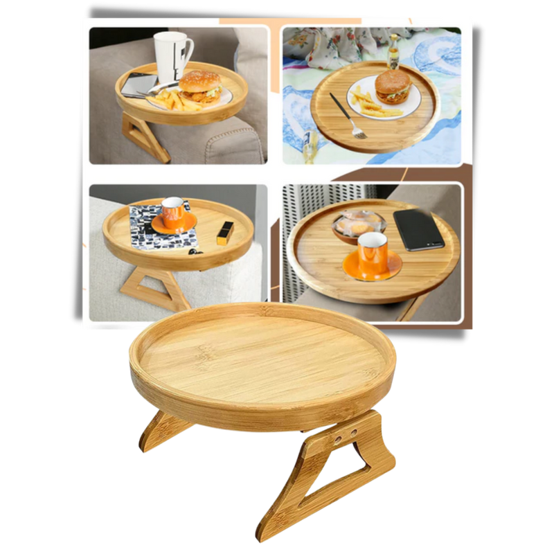 Foldable Wooden Armrest Table