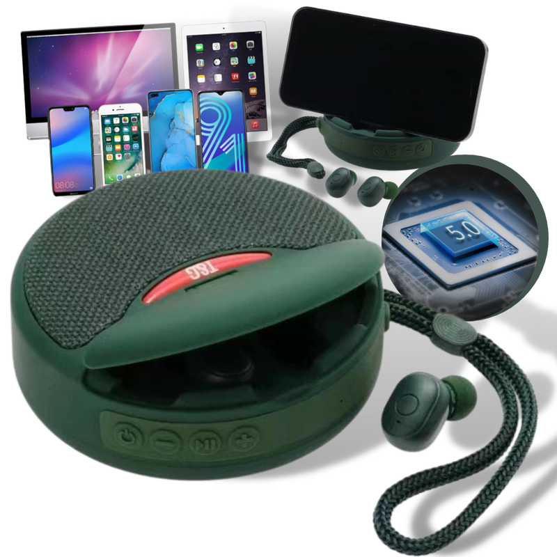 Wireless Bluetooth Speaker with Earbuds -