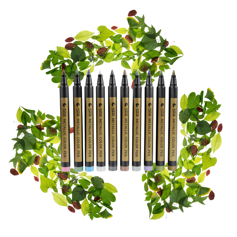 10-Pack Metallic Colour Markers
