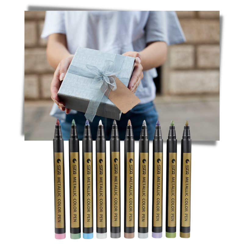 10-Pack Metallic Colour Markers