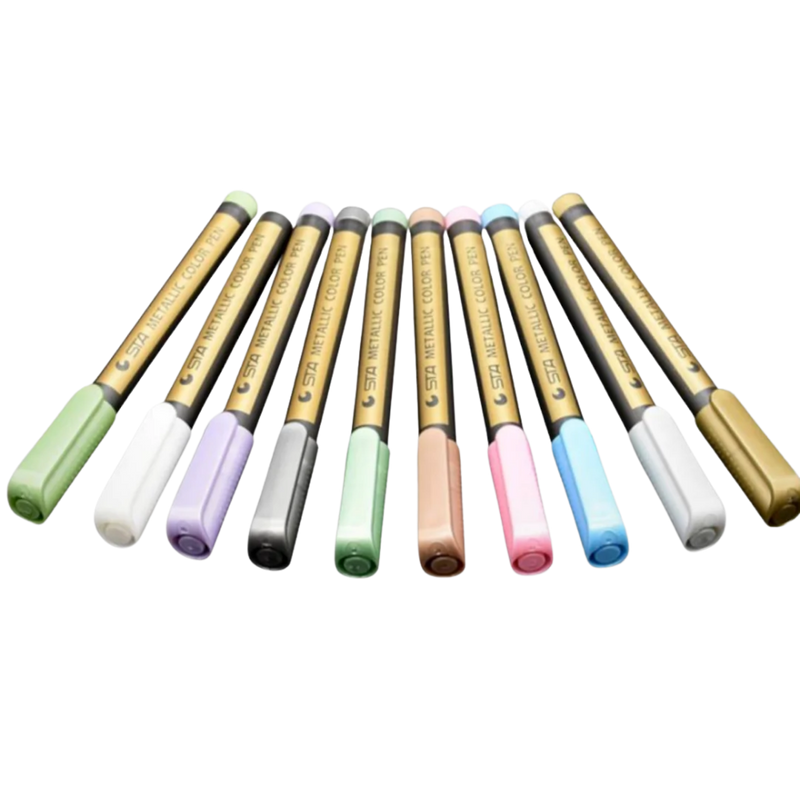 10-Pack Metallic Colour Markers