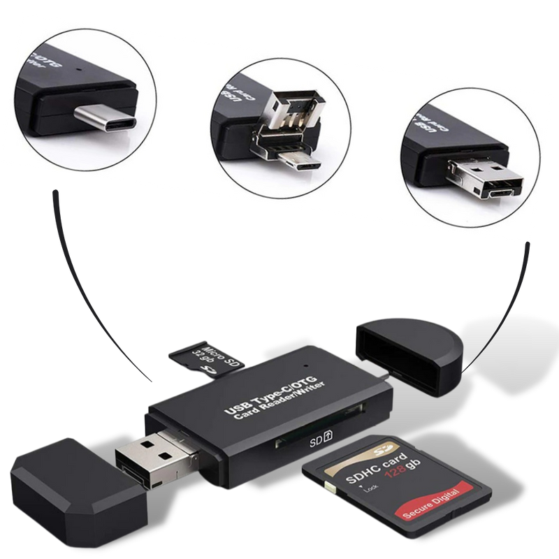 3 in 1 USB memory card reader