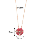 Adjustable 4 Leaf Clover Heart Necklace