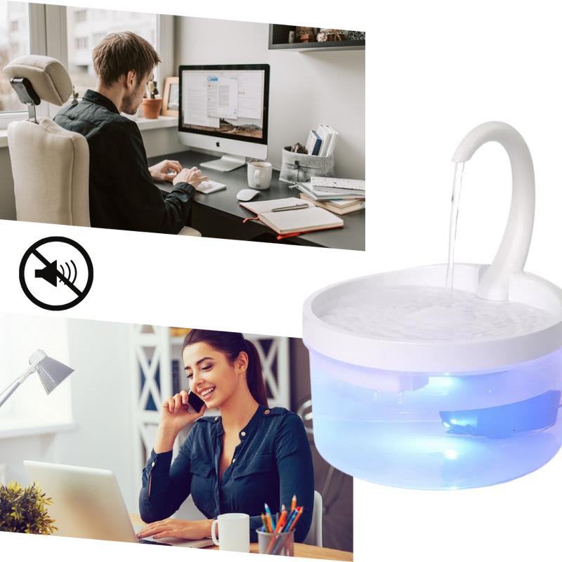 Auto water fountain for cat with LED light