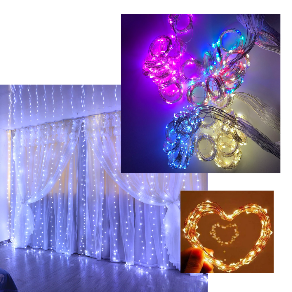 String Curtain of Fairy Lights with Remote Control -