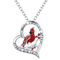 Cardinal Heart Pendant Necklace