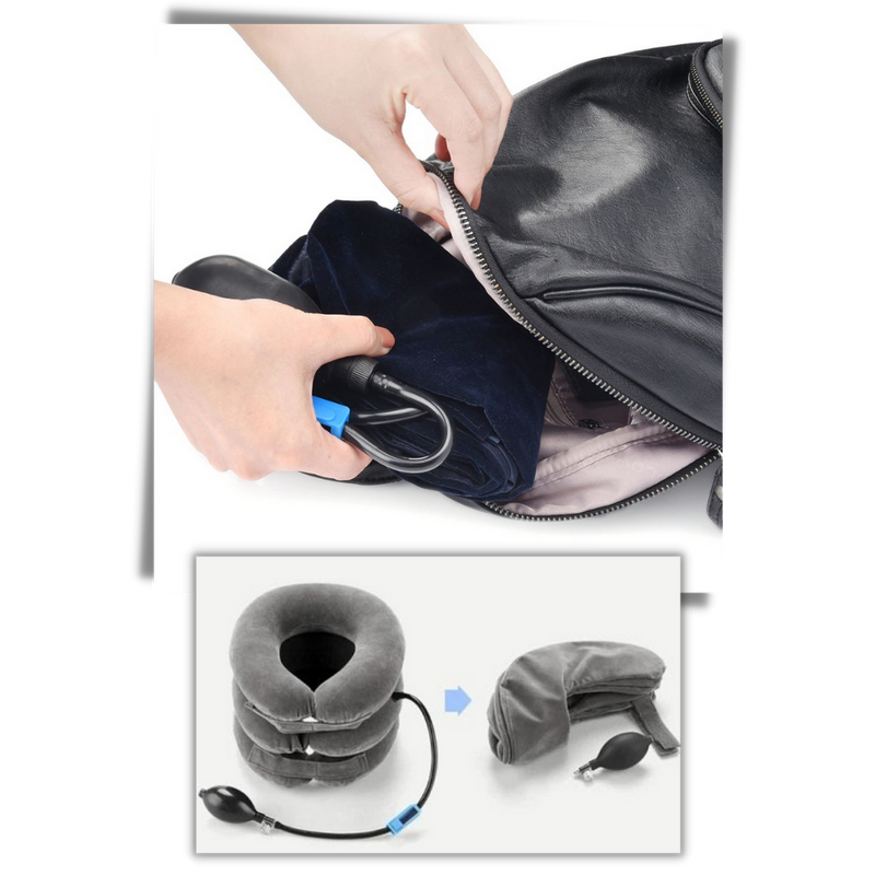 Cervical neck traction inflatable collar
