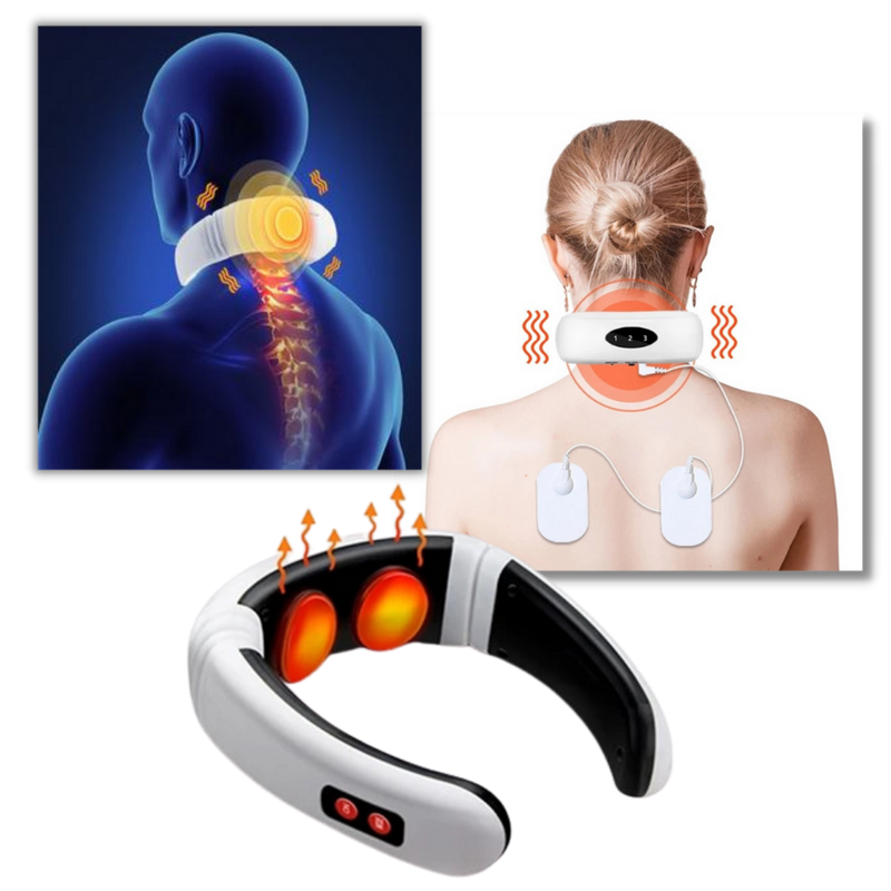 Circular traction neck massager with infrared heating
