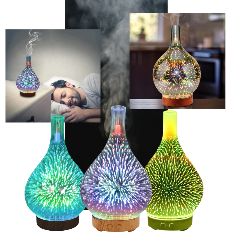 Fireworks Pattern Vase Shape Essential Oil Diffuser -