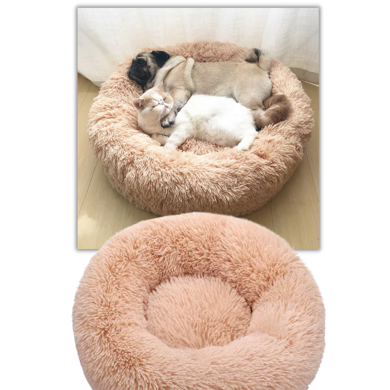 Fluffy Plush Donut Pet Bed