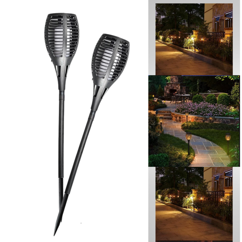 LED Solar Torch Light with flickering flame