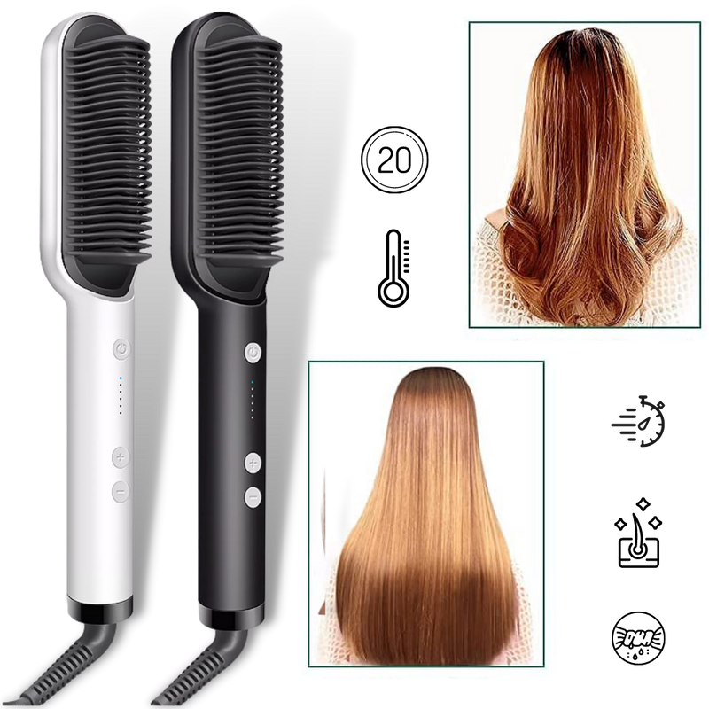 Electric Ceramic Brush Hair Straightener -