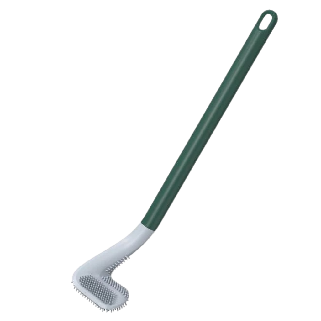 Long handle toilet brush with wall mounted base