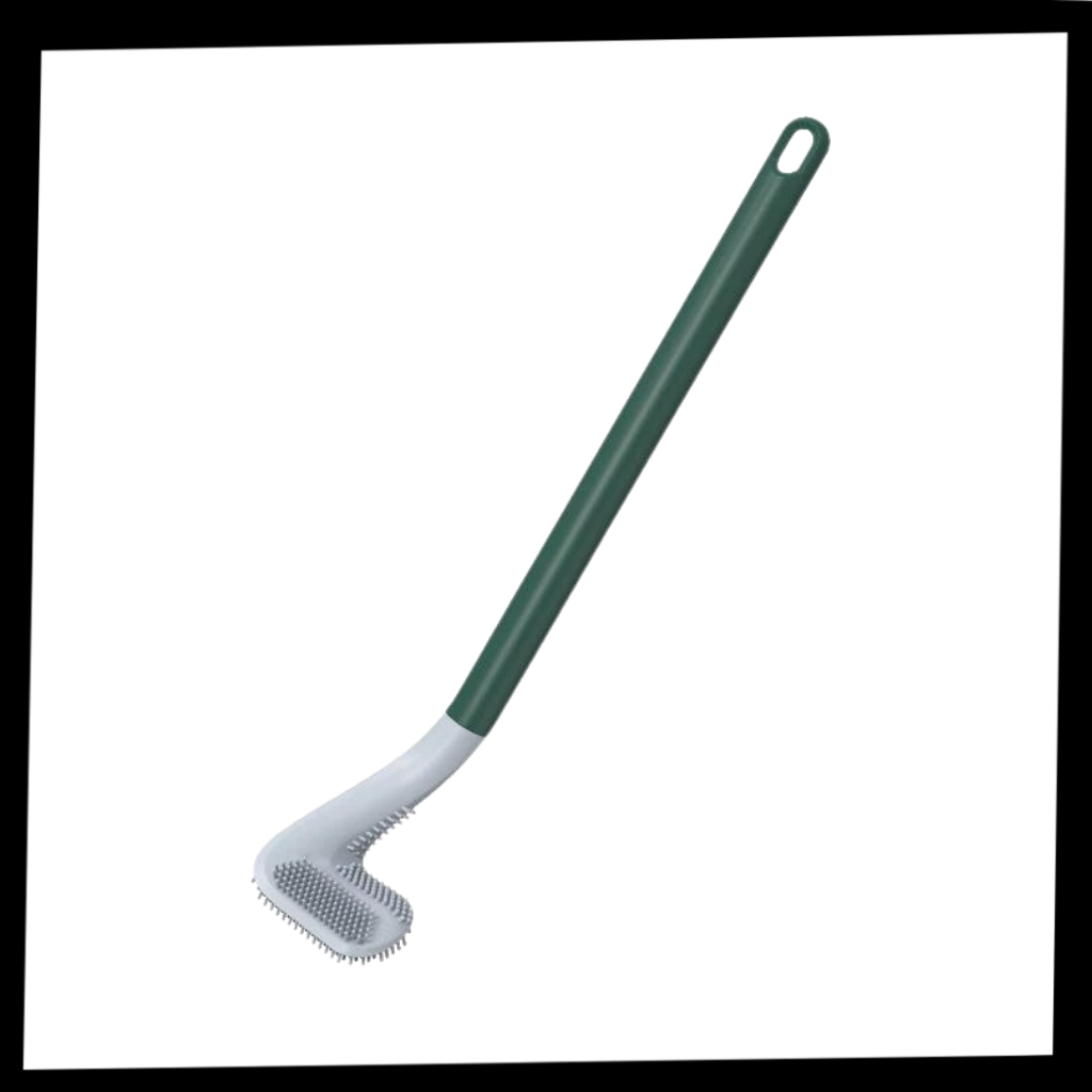 Long handle toilet brush with wall mounted base