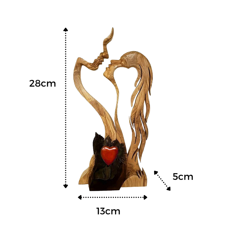 Wooden Sculpture Love Decoration