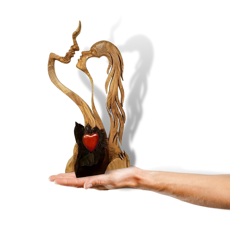 Wooden Sculpture Love Decoration