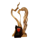 Wooden Sculpture Love Decoration