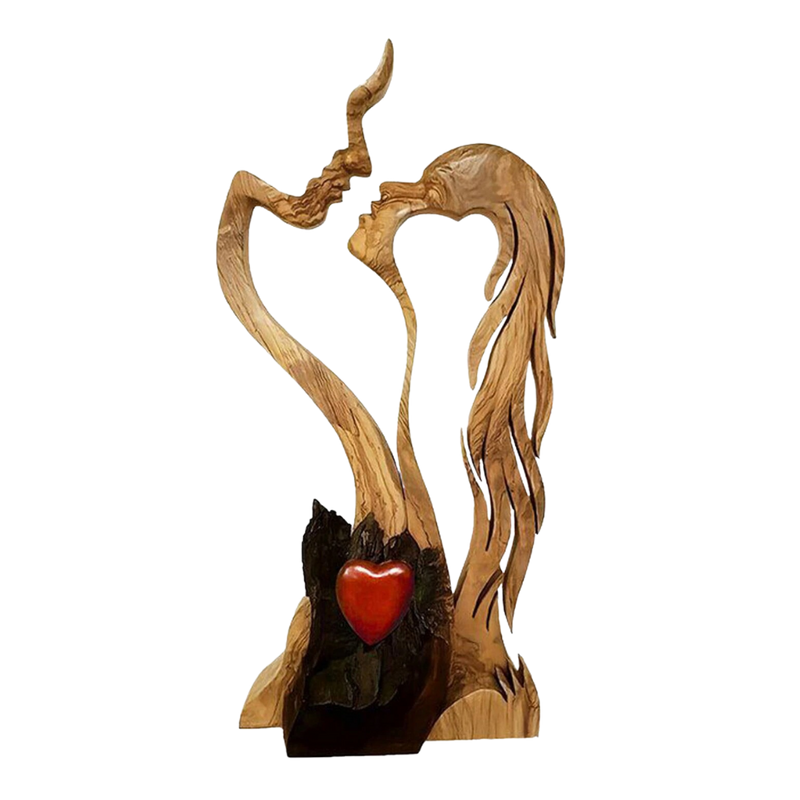 Wooden Sculpture Love Decoration