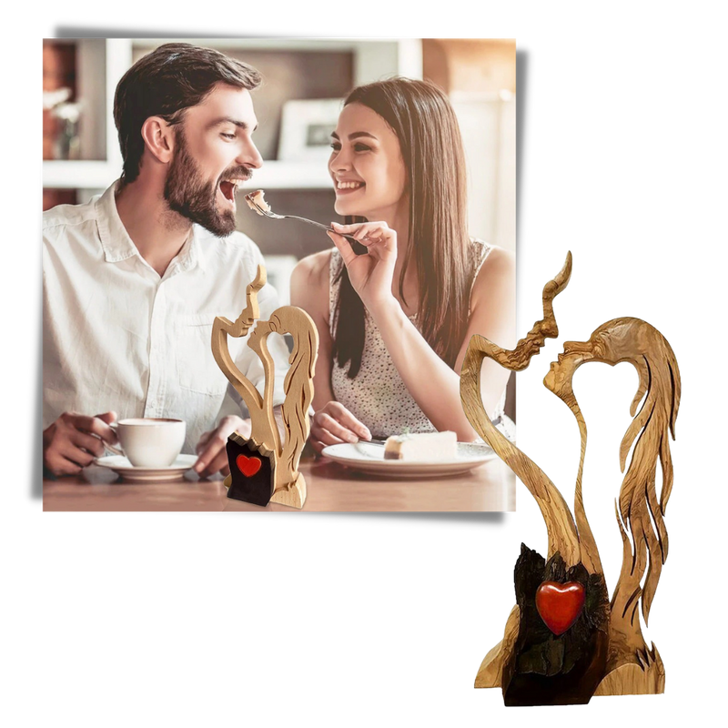 Wooden Sculpture Love Decoration