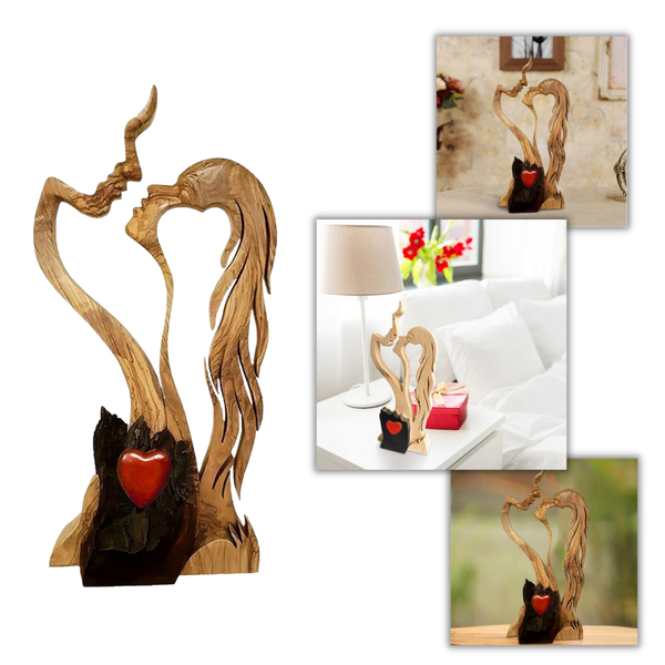 Wooden Sculpture Love Decoration -