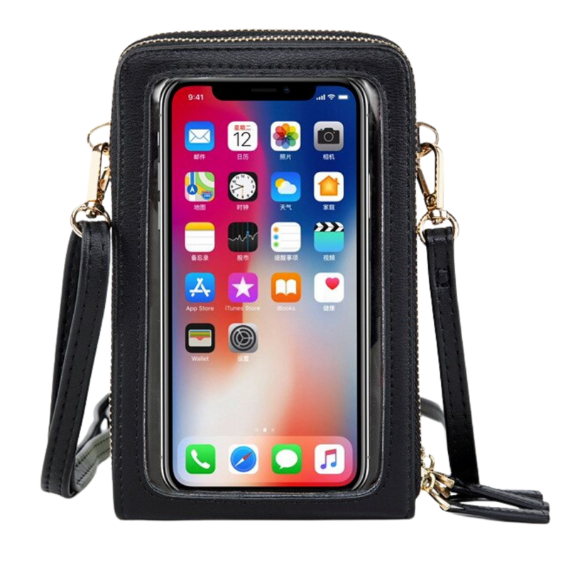Multi pockets touchscreen crossbody bag