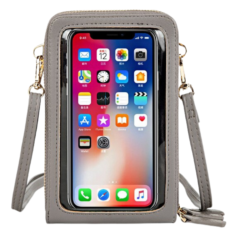 Multi pockets touchscreen crossbody bag