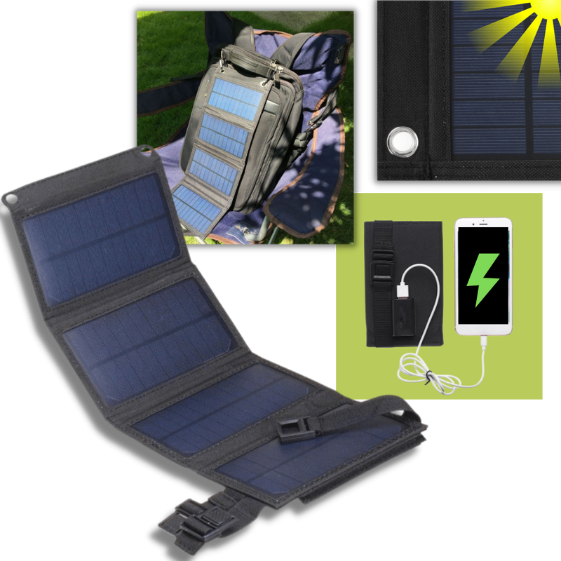 Portable Solar Panel with 2 USB Ports -