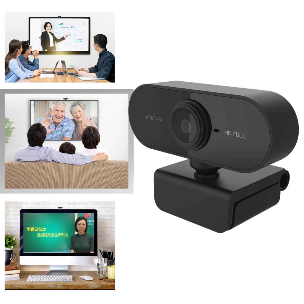 Rotating 1080p HD USB Webcam with Microphone - Ozerty