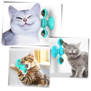 Rotative Windmill Cat Toy With Brush