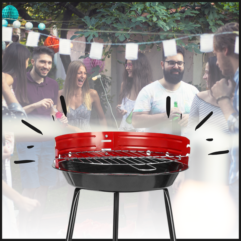 Portable round BBQ charcoal grill
