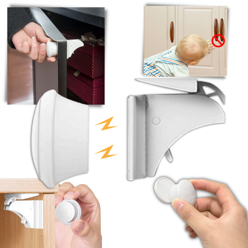 Pack of 4 Child Safety Magnetic Cabinet Locks -