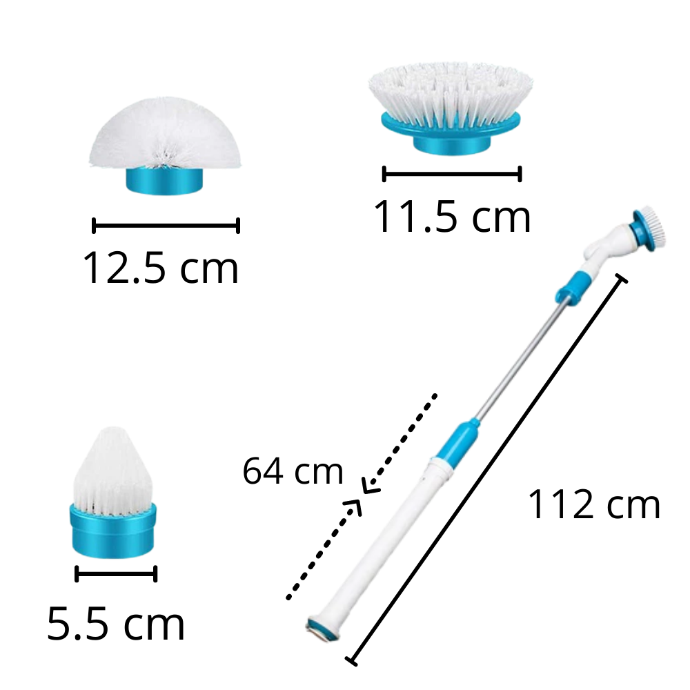 Electric Spin Scrubber With Extension Handle