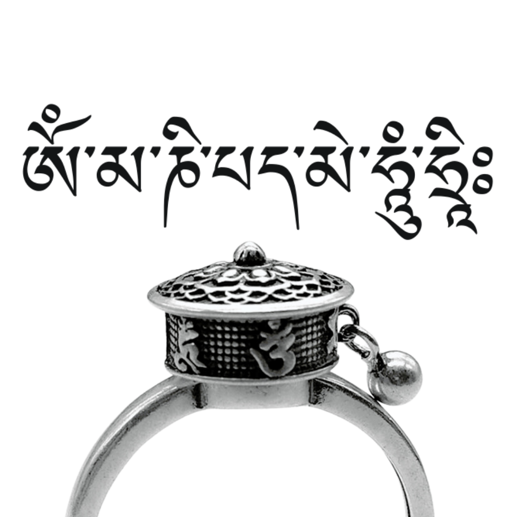 Spinning Buddhist Mantra Ring for Women