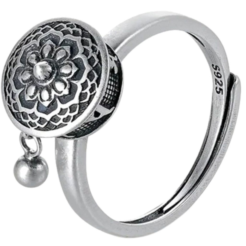 Spinning Buddhist Mantra Ring for Women