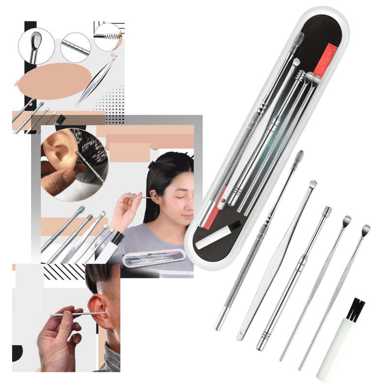 Stainless steel ear wax cleaner tool set - Ozerty