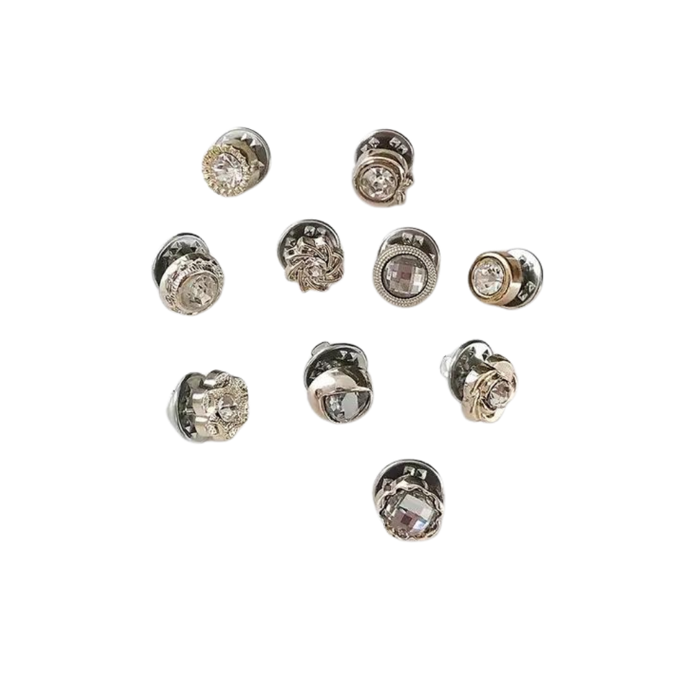 Elegant No-Sew Button Brooch Pins -Diamonds - Ozerty